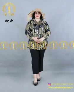 شومیز حریر طرحدار سایزبزرگ 4170