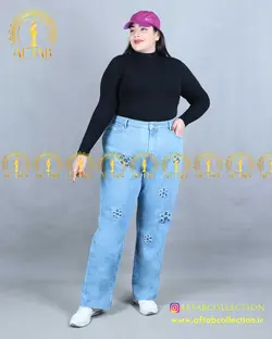شلوار نیم بگ گلدوزی سایزبزرگ 4123
