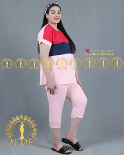 ست تیشرت شلوارک اسپرت سایز بزرگ زنانه