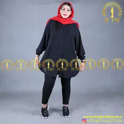 مانتو پیراهنی کوتاه اسپرت سایزبزرگ