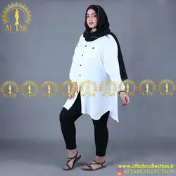 مانتو پیراهنی کوتاه اسپرت سایزبزرگ