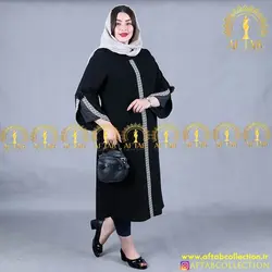 مانتو کریشه مجلسی آستین کلوش سایزبزرگ