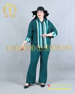 شومیز جلو دکمه طرحدار سایزبزرگ 4199