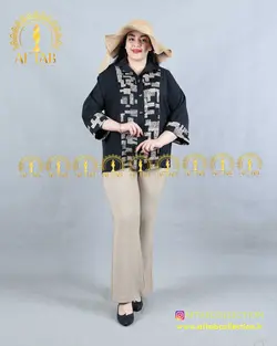 شومیز جلو دکمه طرحدار سایزبزرگ 4199
