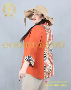 شومیز جلو دکمه طرحدار سایزبزرگ 4199