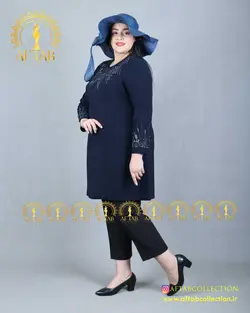 تونیک جودون یقه تور نگینی سایزبزرگ 4221