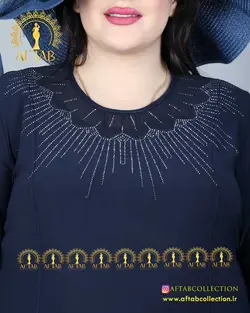 تونیک جودون یقه تور نگینی سایزبزرگ 4221