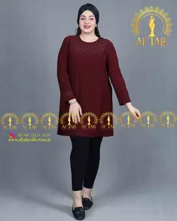 تونیک جودون یقه تور نگینی سایزبزرگ 4221