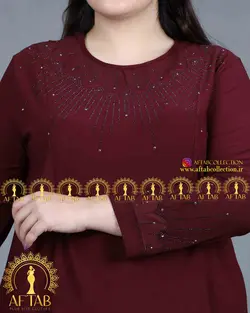 تونیک جودون یقه تور نگینی سایزبزرگ 4221