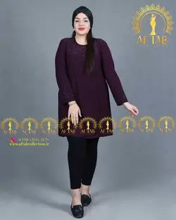 تونیک جودون یقه تور نگینی سایزبزرگ 4221