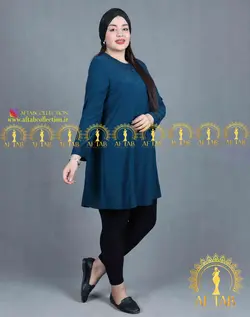 تونیک جودون یقه تور نگینی سایزبزرگ 4221