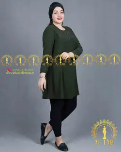 تونیک جودون یقه تور نگینی سایزبزرگ 4221