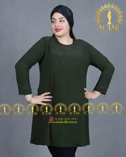 تونیک جودون یقه تور نگینی سایزبزرگ 4221