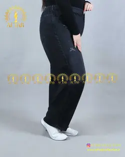 شلوار جین نیم بگ پشت کش سایزبزرگ 4215