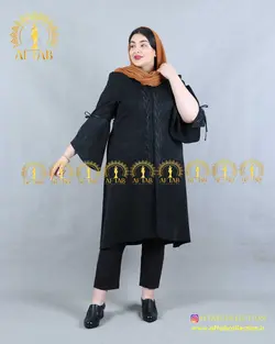 مانتو مجلسی بیزو آستین پاپیون سایزبزرگ 4213