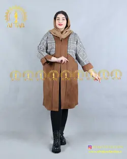 مانتو سوییت چهارخونه سایزبزرگ 4211