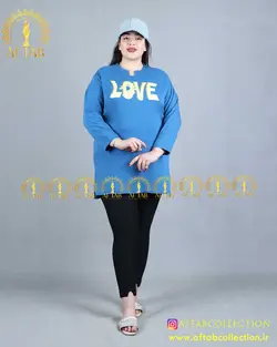 بلوز راحتی طرح LOVE سایزبزرگ 4181