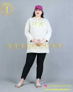 بلوز راحتی طرح LOVE سایزبزرگ 4181