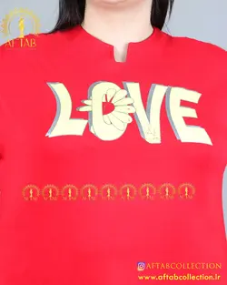 بلوز راحتی طرح LOVE سایزبزرگ 4181