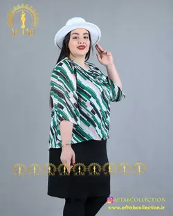 پیراهن کرپ کش دو تیکه سایزبزرگ 4301