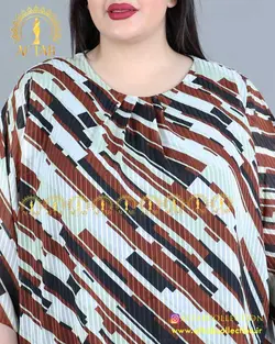 پیراهن کرپ کش دو تیکه سایزبزرگ 4301