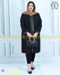 مانتو مجلسی کرپ سجاف هندی سایز بزرگ 4348