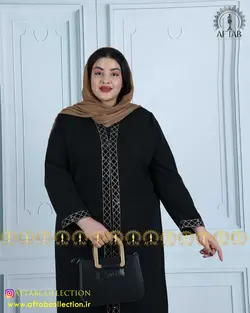 مانتو مجلسی کرپ سجاف هندی سایز بزرگ 4348