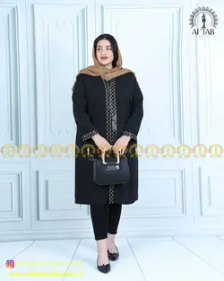 مانتو مجلسی کرپ سجاف هندی سایز بزرگ 4348