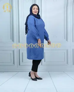 مانتو لنین دمسه دوزی سایز بزرگ 4350