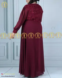 پیراهن مجلسی وسط گل سایزبزرگ 4359