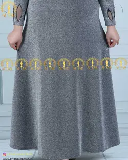 پیراهن تمام لمه یقه تور سایزبزرگ 4364