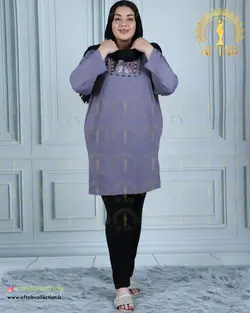 تونیک راحتی بته جقه سایزبزرگ 4452