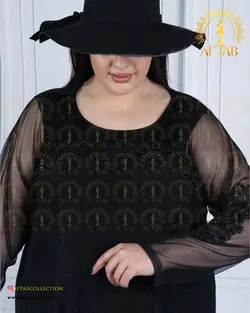 پیراهن تمام لمه آستین حریر سایزبزرگ 4400