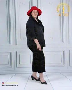 شومیز ساتن تک دکمه سایزبزرگ 4371