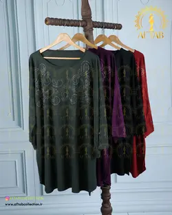 تونیک راحتی آستین دکمه سایزبزرگ 4459