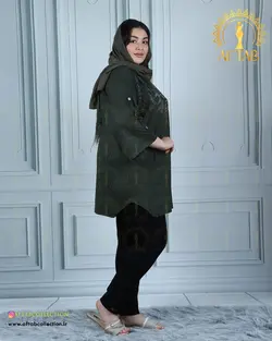 تونیک راحتی آستین دکمه سایزبزرگ 4459