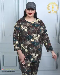 ست بلوز شلوار برگی سایزبزرگ 4428