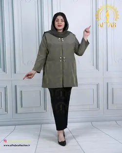مانتو مازراتی لمه جفت دکمه سایزبزرگ 4422