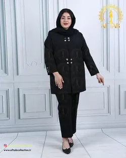 مانتو مازراتی لمه جفت دکمه سایزبزرگ 4422