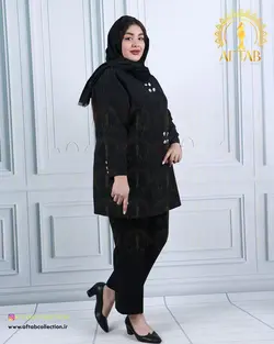 مانتو مازراتی لمه جفت دکمه سایزبزرگ 4422