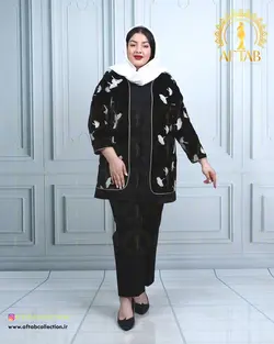 مانتو کتی مخمل برگی سایزبزرگ 4502