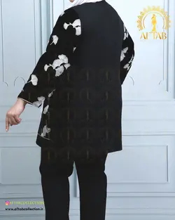 مانتو کتی مخمل برگی سایزبزرگ 4502
