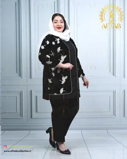 مانتو کتی مخمل برگی سایزبزرگ 4502