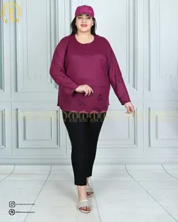 بلوز راحتی نایک جلو دکمه سایزبزرگ 4448