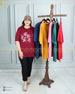 تیشرت راحتی گل شیپوری سایزبزرگ 4453