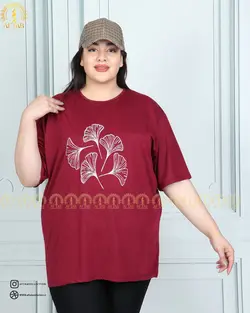 تیشرت راحتی گل شیپوری سایزبزرگ 4453