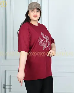 تیشرت راحتی گل شیپوری سایزبزرگ 4453