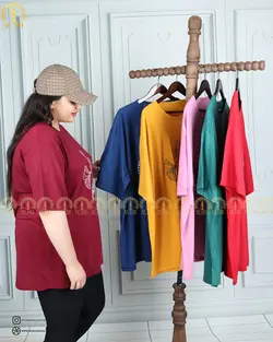 تیشرت راحتی گل شیپوری سایزبزرگ 4453