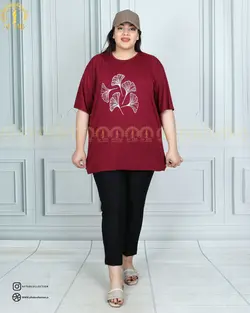 تیشرت راحتی گل شیپوری سایزبزرگ 4453