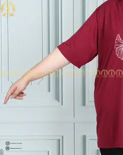 تیشرت راحتی گل شیپوری سایزبزرگ 4453